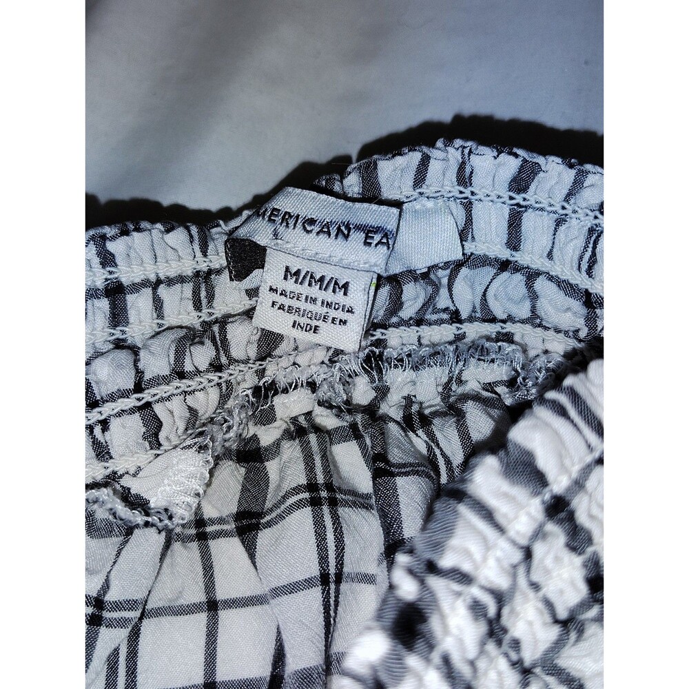 American Eagle Womens Plaid Smocked Crop Tank Top S Peach Ruffle Cottagecore Y2K - Picture 6 of 11